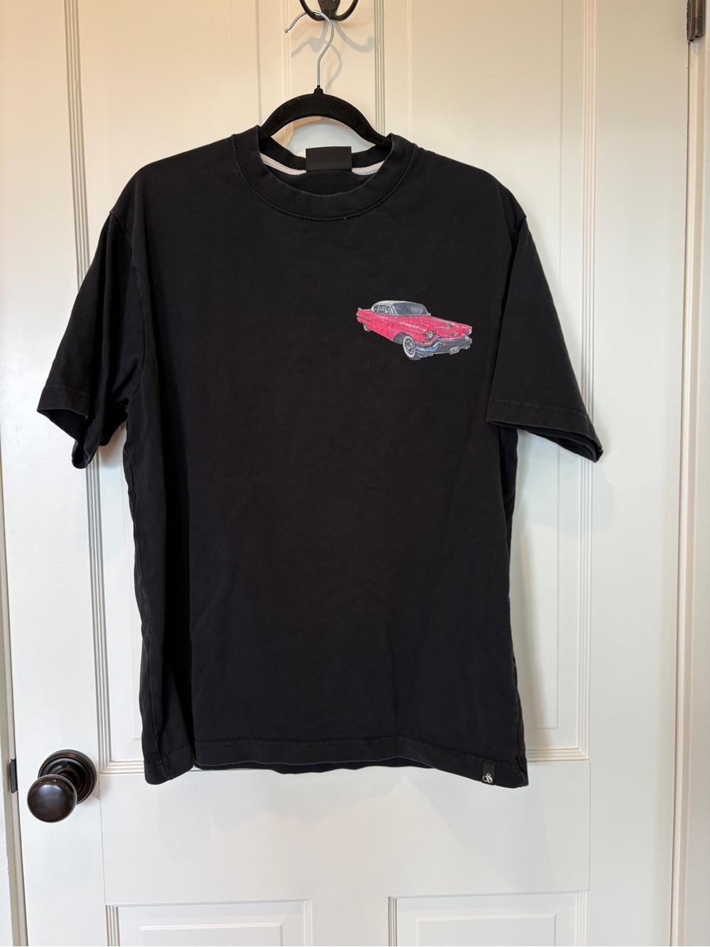Scotch and Soda Classic Black Tee with Red Car Graphic